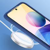 Husa Max Defence pentru iPhone 13 Pro Max, Bumper Albastru, Fata Dubla Transparenta, Protectie Antisoc Full 360 ( fata, spate, margini ), Flippy - vivimall.ro