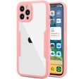 Husa Max Defence pentru Samsung Galaxy S21 FE, Bumper Roz, Fata Dubla Transparenta, Protectie Antisoc Full 360 ( fata, spate, margini ), Vivimall - vivimall.ro