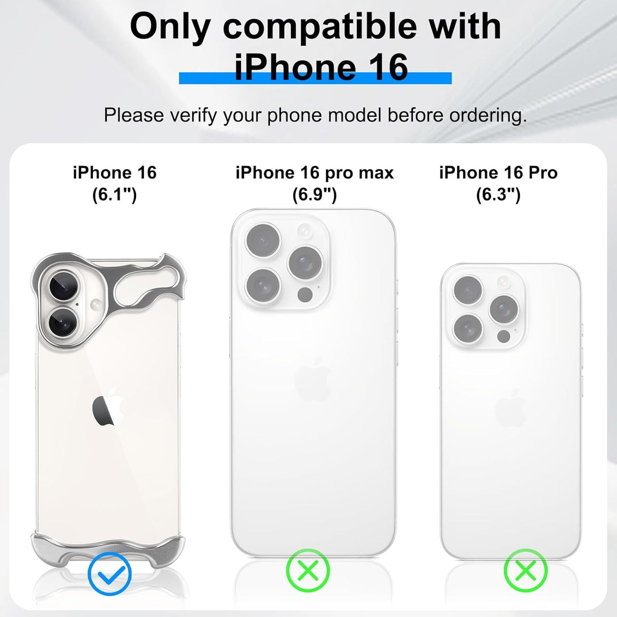 Set husă metalică iPhone 16, capac colț superior și inferior din aliaj argintiu, detaliu asamblare