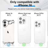 Set husă metalică iPhone 16, capac colț superior și inferior din aliaj argintiu, detaliu asamblare