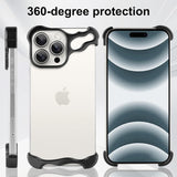 Husa Metalica Compatibila cu iPhone 16 Pro, Flippy, Protectie pentru Colturile Telefonului si Camera, Aliaj, Antisoc, Antizgariere, Negru - vivimall.ro