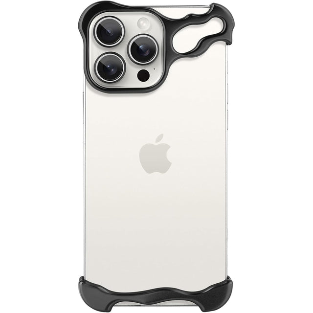 Husa Metalica Compatibila cu iPhone 16 Pro Max, Vivimall, Protectie pentru Colturile Telefonului si Camera, Aliaj, Antisoc, Antizgariere, Negru - vivimall.ro
