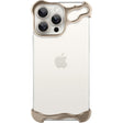 Husă metalică iPhone 16 Pro aurie, set complet protecție colțuri și cameră, vedere frontală