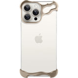 Husă metalică iPhone 16 Pro aurie, set complet protecție colțuri și cameră, vedere frontală