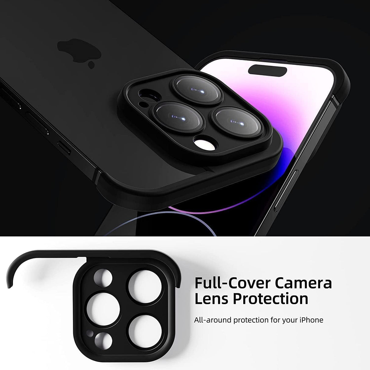 Protecție metalică pentru camera iPhone 15 Pro, detaliu precizie de fabricație aliaj