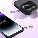 Set husă metalică edgeless iPhone 15 Pro montat pe dispozitiv, perspectivă spate