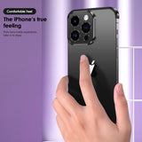 Husa Metalica Edgeless Compatibila cu iPhone 16, Vivimall, Protectie pentru Colturi si Camera, Aliaj Aluminiu, Antisoc, Antizgariere, Negru - vivimall.ro