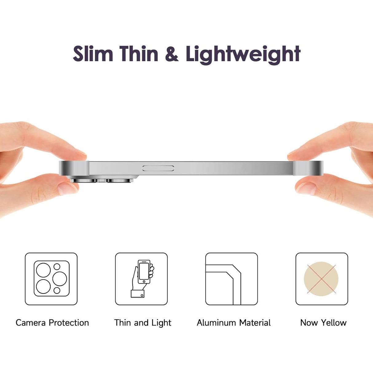 Detaliu aplicare husă metalică edgeless iPhone 16, colț inferior, finisaj argintiu titan