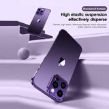 Set husă metalică edgeless iPhone 16 Pro, 3 piese, colțuri și cameră, culoare mov