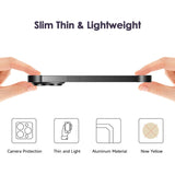 Husa Metalica Edgeless Compatibila cu iPhone 16 Pro, Flippy, Protectie pentru Colturi si Camera, Aliaj Aluminiu, Antisoc, Antizgariere, Negru - vivimall.ro