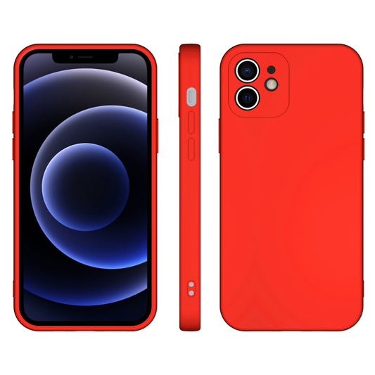 Husa pentru Samsung Galaxy A03 4G, Vivimall, Liquid Silicone, cu Microfibra pe interior, Protectie Antisoc, Rosu - vivimall.ro