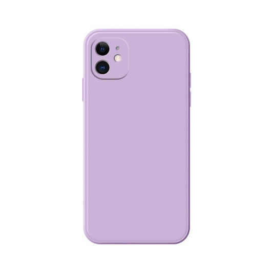 Husa pentru Apple iPhone 14 Vivimall, Liquid Silicone, cu Microfibra pe interior, Protectie Antisoc, Grass purple, Mov - vivimall.ro