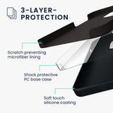 Husa pentru Apple iPhone 14 Flippy, Liquid Silicone, cu Microfibra pe interior, Protectie Antisoc, Negru - vivimall.ro