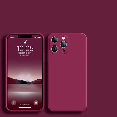 Husa pentru Apple iPhone 14 Flippy, Liquid Silicone, cu Microfibra pe interior, Protectie Antisoc, Wine red, Claret - vivimall.ro