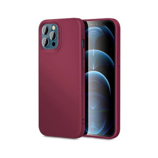 Husa pentru Apple iPhone 14 Plus Vivimall, Liquid Silicone, cu Microfibra pe interior, Protectie Antisoc, Wine red, Claret - vivimall.ro