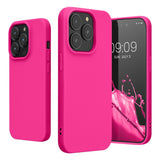 Husa pentru Apple iPhone 14 Plus Flippy, Liquid Silicone, cu Microfibra pe interior, Protectie Antisoc, Roz-Fuchsia - vivimall.ro