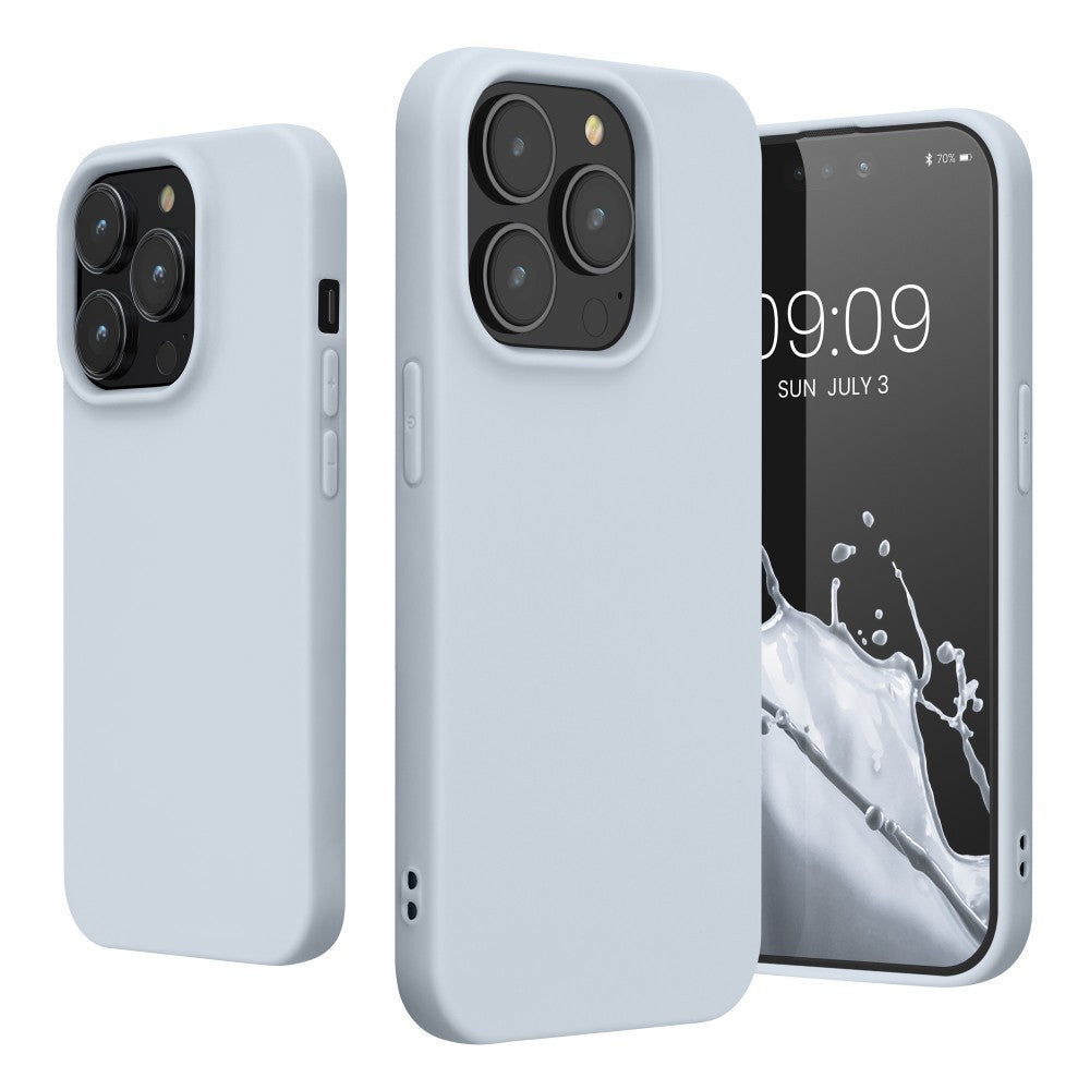 Husa pentru Apple iPhone 14 Pro Flippy, Liquid Silicone, cu Microfibra pe interior, Protectie Antisoc, Grey, Gri - vivimall.ro