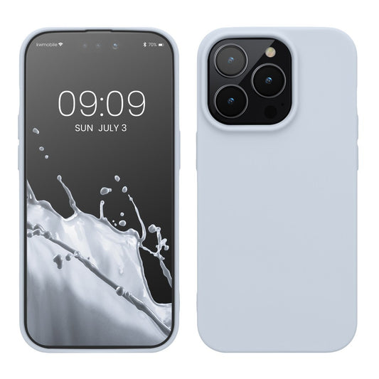 Husa pentru Apple iPhone 14 Pro Vivimall, Liquid Silicone, cu Microfibra pe interior, Protectie Antisoc, Grey, Gri - vivimall.ro