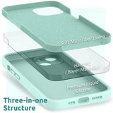 Husa pentru Apple iPhone 14 Pro Flippy, Liquid Silicone, cu Microfibra pe interior, Protectie Antisoc, Light Cyan - vivimall.ro