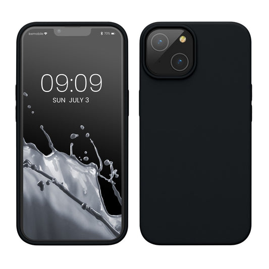 Husa pentru Apple iPhone 14 Pro Vivimall, Liquid Silicone, cu Microfibra pe interior, Protectie Antisoc, Negru - vivimall.ro