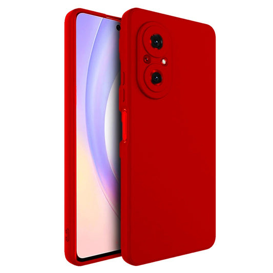Husa pentru Huawei NOVA 9 SE, Vivimall, Liquid Silicone, cu Microfibra pe interior, Protectie Antisoc, Rosu - vivimall.ro