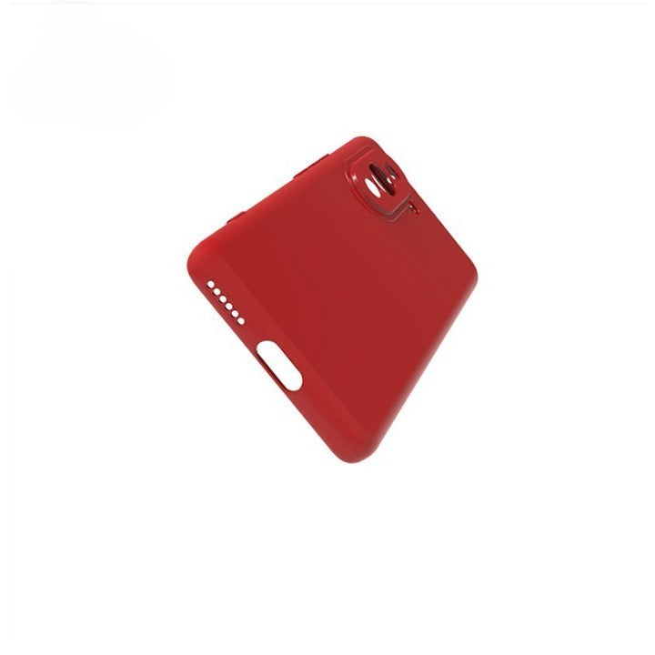 Husa pentru Huawei Y90, Flippy, Liquid Silicone, cu Microfibra pe interior, Protectie Antisoc, Rosu - vivimall.ro