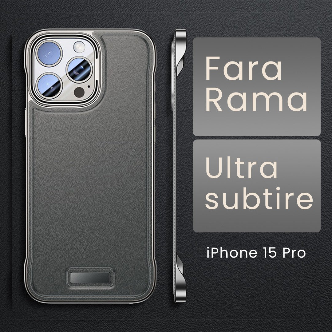 Husa pentru iPhone 15 Pro, husa de protectie pentru telefon, Vivimall, Design Modern fara margini, Subtire, Gri - vivimall.ro