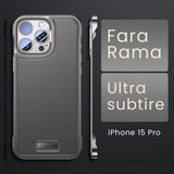 Husa pentru iPhone 15 Pro, husa de protectie pentru telefon, Vivimall, Design Modern fara margini, Subtire, Gri - vivimall.ro