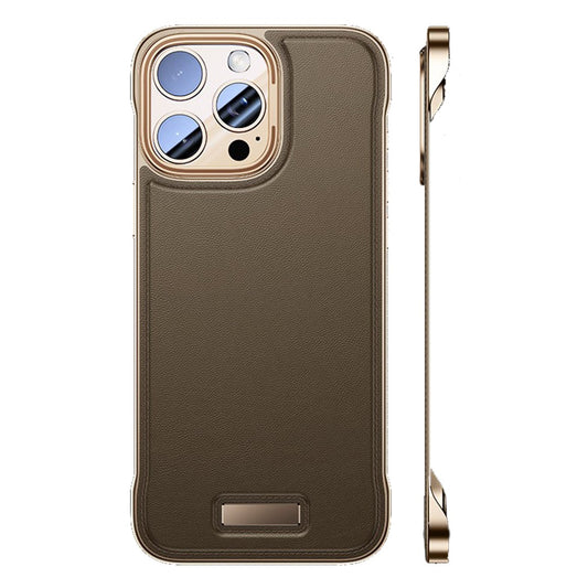 Husa pentru iPhone 16, husa de protectie pentru telefon, Vivimall, Design Modern fara margini, Subtire, din Piele PU, Desert Gold - vivimall.ro