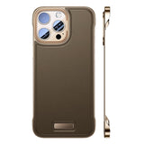 Husa pentru iPhone 16 Pro, husa de protectie pentru telefon, Vivimall, Design Modern fara margini, din Piele PU, Subtire, Desert Gold - vivimall.ro