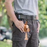 Husa pentru Kendama, Vivimall, Husa de Depozitare pentru Kendama, din Piele Ecologica, Catarama cu Agatare pentru Transportare, Model Breloc Simplu, 19.5 x 2.5 cm, Maro - vivimall.ro