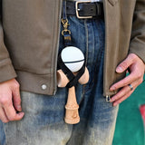 Husa pentru Kendama, Flippy, Husa de Depozitare pentru Kendama, din Piele Ecologica, Catarama cu Agatare pentru Transportare, Breloc 8, 12 x 6 cm, Negru - vivimall.ro