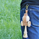 Husa pentru Kendama, Flippy, Husa de Depozitare pentru Kendama, din Piele Ecologica, Catarama cu Agatare pentru Transportare, Model Breloc Simplu, 19.5 x 2.5 cm, Apricot - vivimall.ro