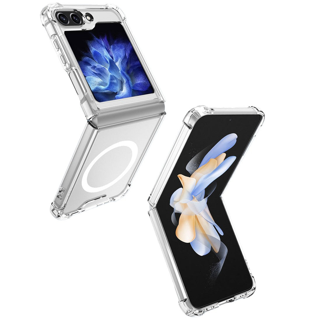 Husă Samsung Galaxy Z Flip6 transparentă Anti-Shock, vedere laterală, design ultra subțire
