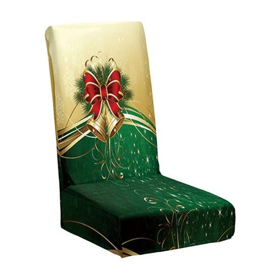 Husa pentru Scaun, Flippy, Tematica Craciun, Model 1 Clopotei, Verde/Auriu - vivimall.ro