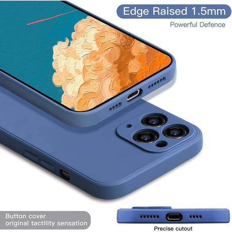 Husa protectie compatibila cu Apple iPhone 11 Pro Liquid Silicone Case Albastru inchis - vivimall.ro