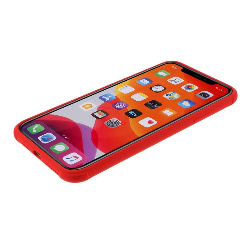Husa protectie compatibila cu Apple iPhone 11 Pro Liquid Silicone Case Rosu - vivimall.ro