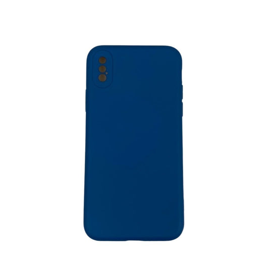 Husa protectie compatibila cu Apple iPhone X Liquid Silicone Case Albastru inchis - vivimall.ro