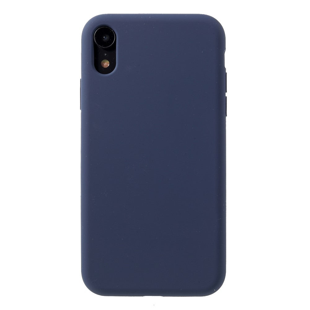Husa protectie compatibila cu Apple iPhone XR Liquid Silicone Case Albastru inchis - vivimall.ro