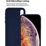 Husa protectie compatibila cu Apple iPhone XS Liquid Silicone Case Albastru inchis - vivimall.ro