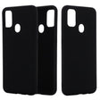 Husă silicon lichid Huawei P Smart 2020 neagră, vedere frontală cu decupaje precise pentru butoane