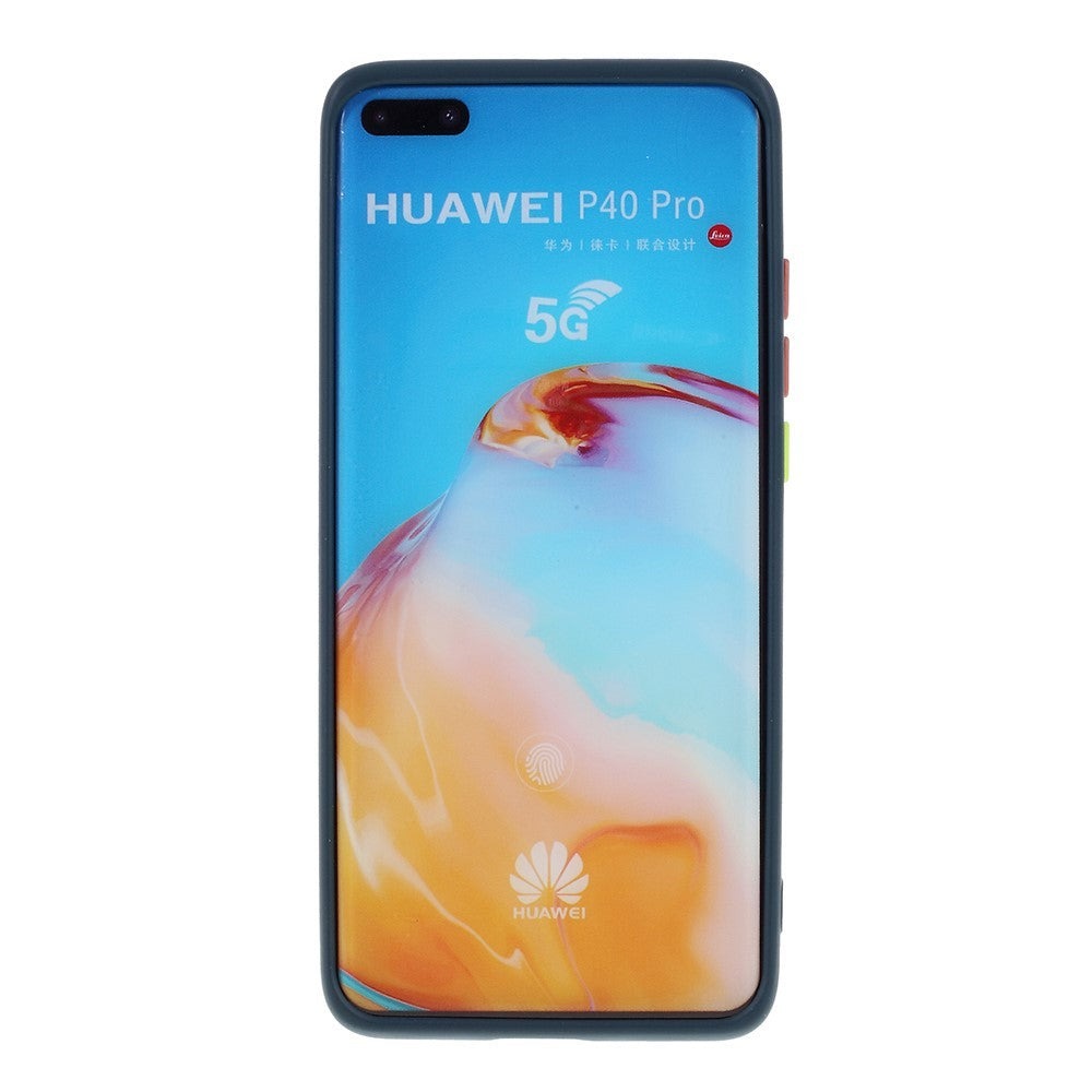 Husa protectie compatibila cu Huawei P40 Pro Liquid Silicone Case Albastru inchis - vivimall.ro