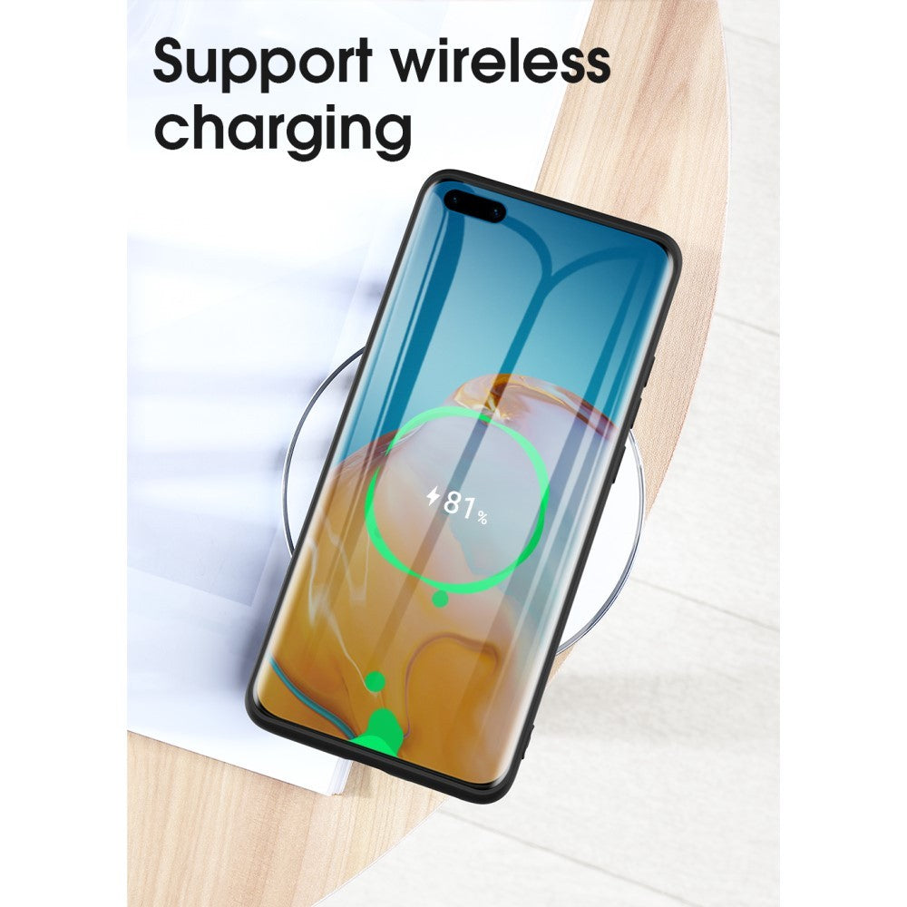 Husa protectie compatibila cu Huawei P40 Pro Liquid Silicone Case Albastru inchis - vivimall.ro