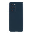 Husă silicon lichid Huawei P40 Pro albastru închis, vedere frontală, protecție completă spate și laterale