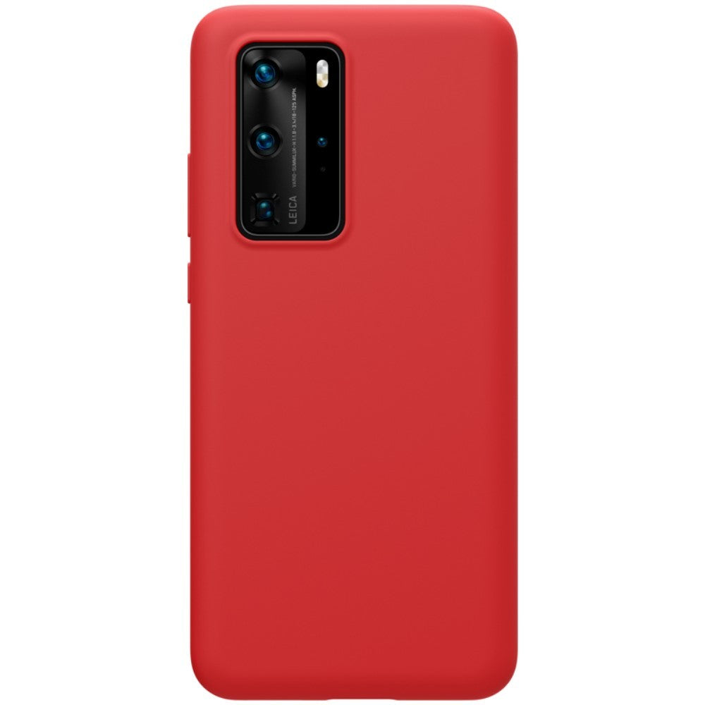 Husa protectie compatibila cu Huawei P40 Pro Liquid Silicone Case Rosu - vivimall.ro
