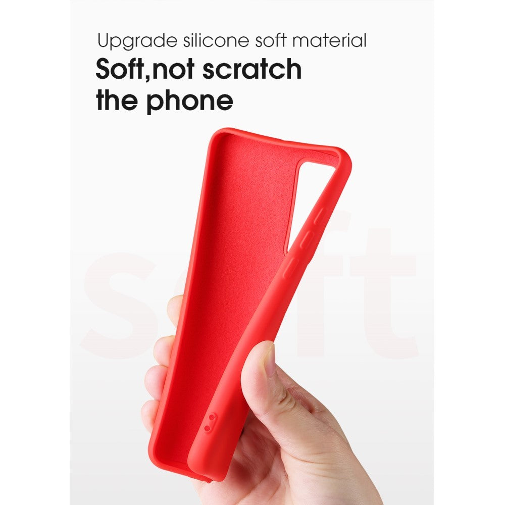 Husa protectie compatibila cu Huawei P40 Pro Liquid Silicone Case Rosu - vivimall.ro