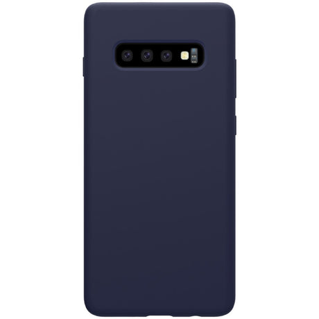 Husa protectie compatibila cu Samsung S10 Plus Liquid Silicone Case Albastru inchis - vivimall.ro