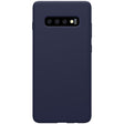 Husă silicon lichid Samsung Galaxy S10 Plus albastru închis, vedere frontală, protecție completă