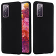 Husă Silicon Lichid Samsung Galaxy S20, culoare neagră, vedere frontală completă