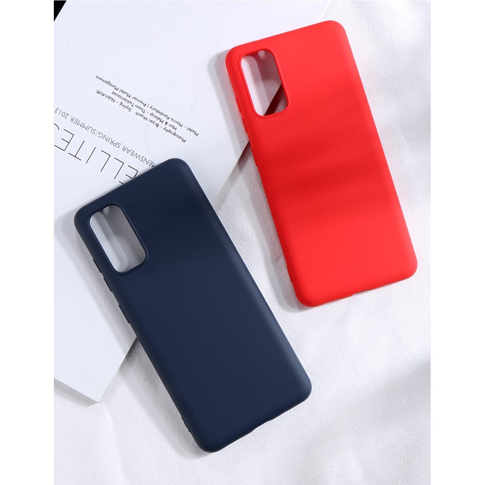 Husa protectie compatibila cu Samsung S20 Plus Liquid Silicone Case Albastru inchis - vivimall.ro